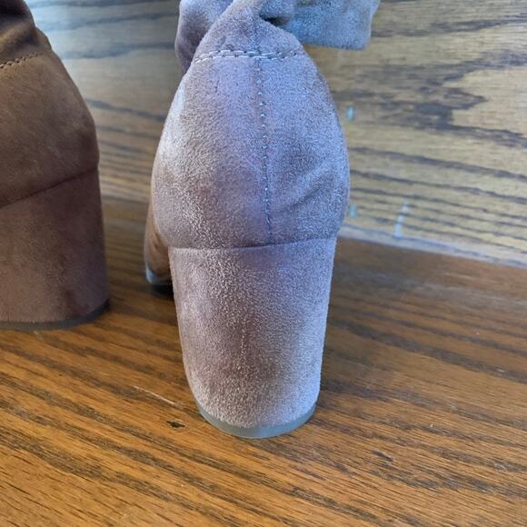 NWOT Forever Life-30 Taupe Suede Pull On-Chunky Heel High Boots - SIZE 8 - Picture 5 of 10